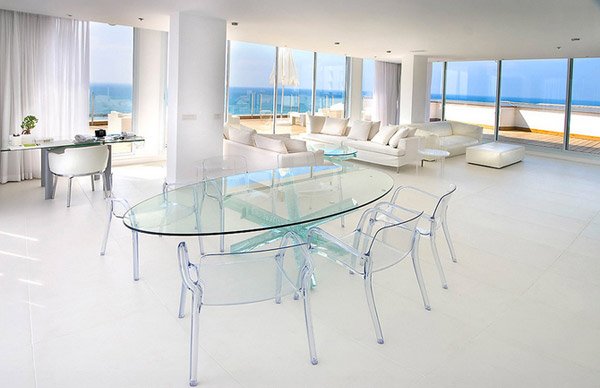 glass chair table