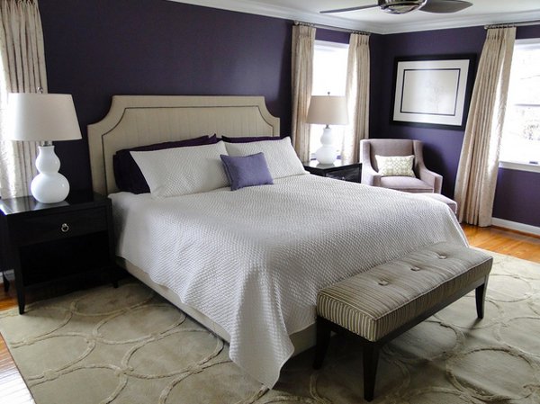 15 Stunning Black White And Purple Bedrooms Home Design Lover