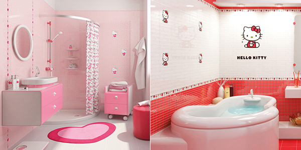 Hello Kitty tile bath