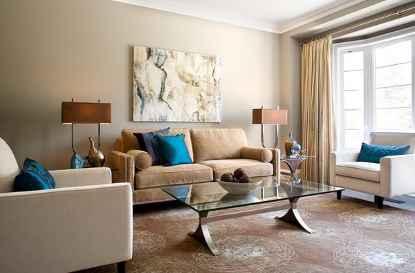 15 Interesting Combination of Brown and Blue Living Rooms | Home Design