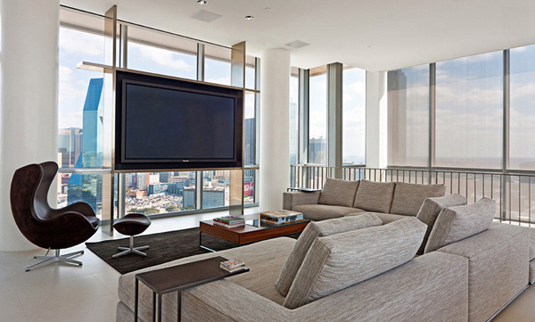 modern mansion living room with tv