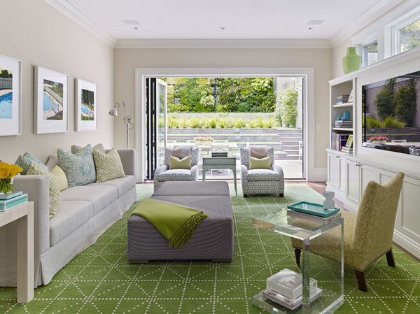 grey green living room