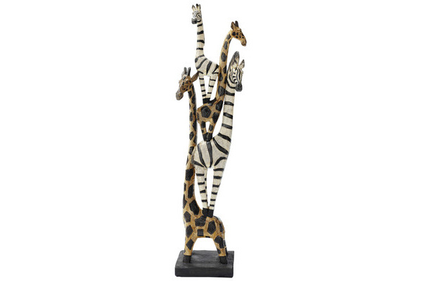 Zebra and Giraffe Totem decoration