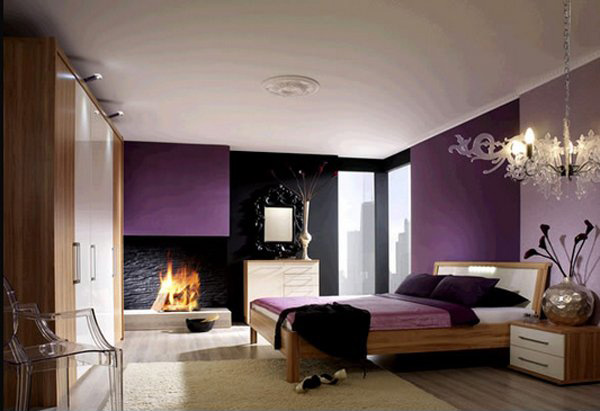 purple and black room decor