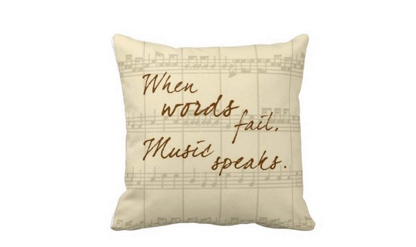 Music Speaks Throw Pillow