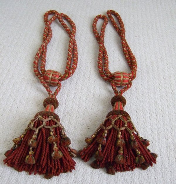 Large French Vintage Tassels Red and Gold