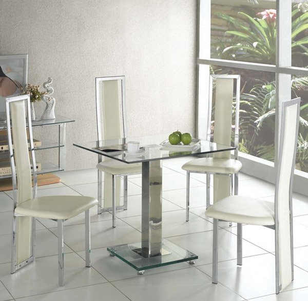 small square glass dining table