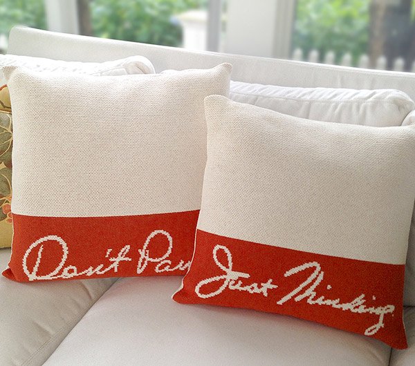 throw pillows with words on them