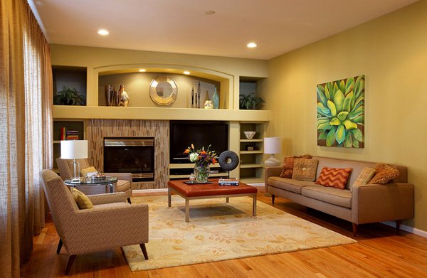 mid-century modern living rooms