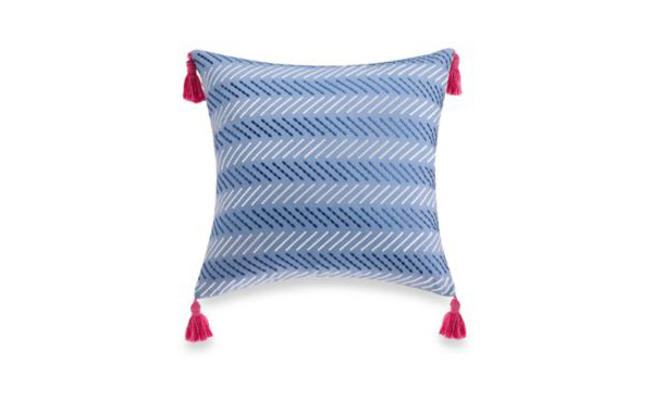 Woodblock Square Toss Pillow