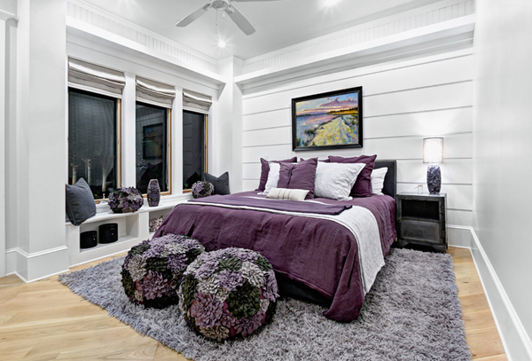 15 stunning black, white and purple bedrooms | home design lover