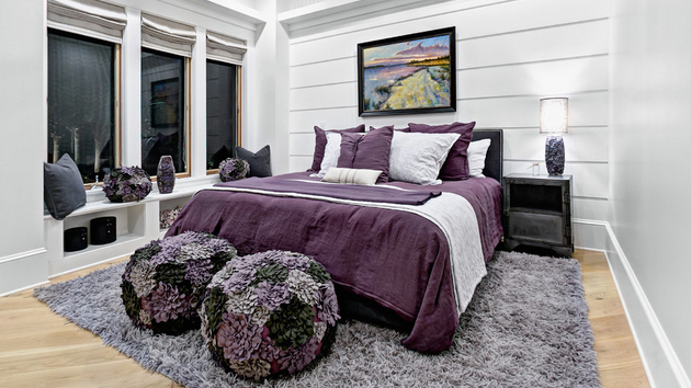 15 Stunning Black White And Purple Bedrooms Home Design Lover