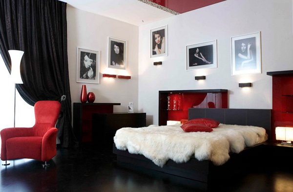 Red Black White Bedroom Decorating Ideas