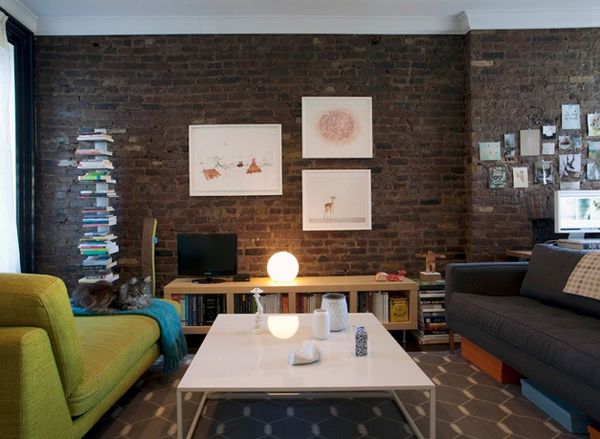 exposed brick walls