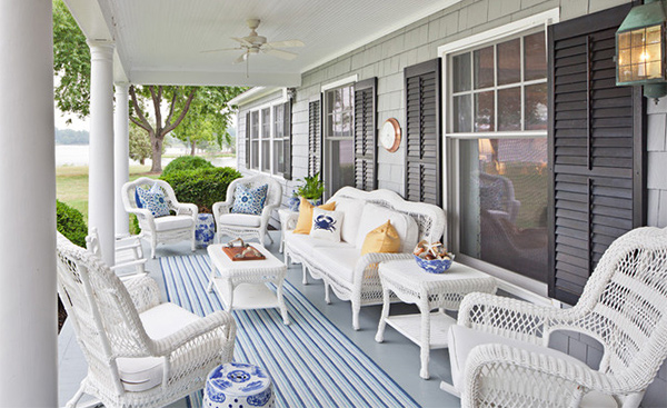 white cane lounge chairs