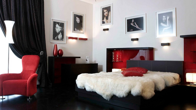 15 pleasant black, white and red bedroom ideas | home design lover