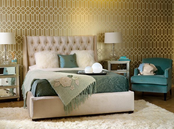 Brown and Teal Bedrooms