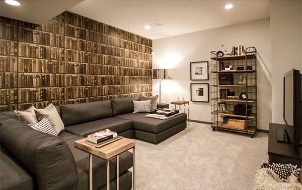 living room basement designs