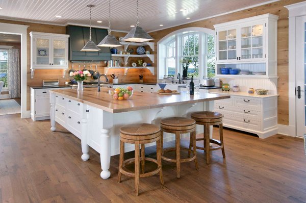 Kitchen island with online table attached