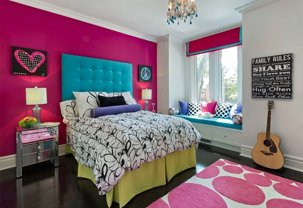 hot pink bedroom paint