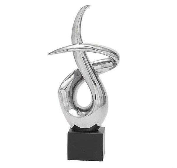 Silver Abstract Swirl Table Sculpture