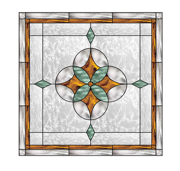 Geometric Star Stained Glass Window