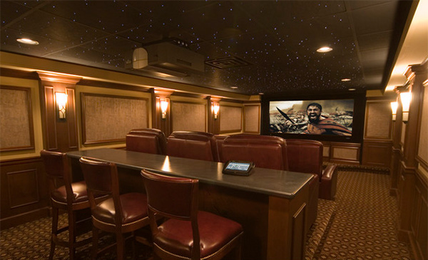 15 Interesting Media Rooms and Theaters With Bars | Home Design Lover