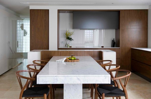 white granite dining room table