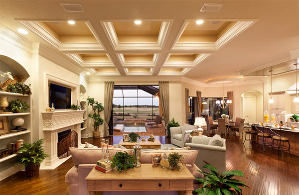 15 Beautiful Traditional Coffered Ceiling Living Rooms Home