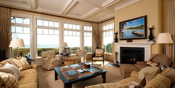 white coffered ceiling