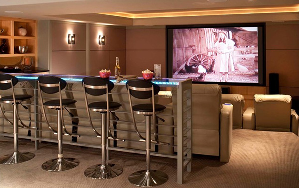 15 Interesting Media Rooms And Theaters With Bars Home