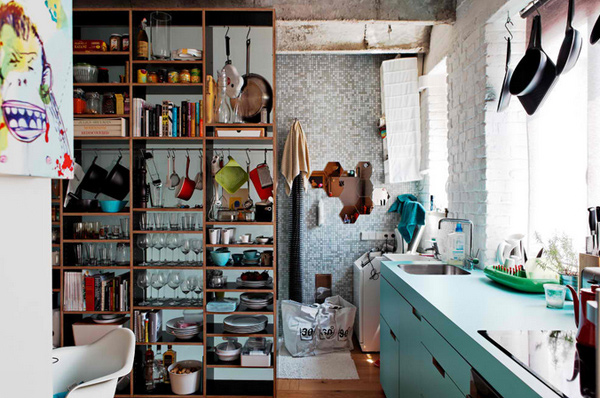 floor-to-ceiling shelving