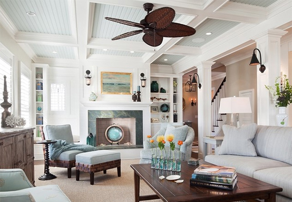 15 Beautiful Traditional Coffered Ceiling Living Rooms