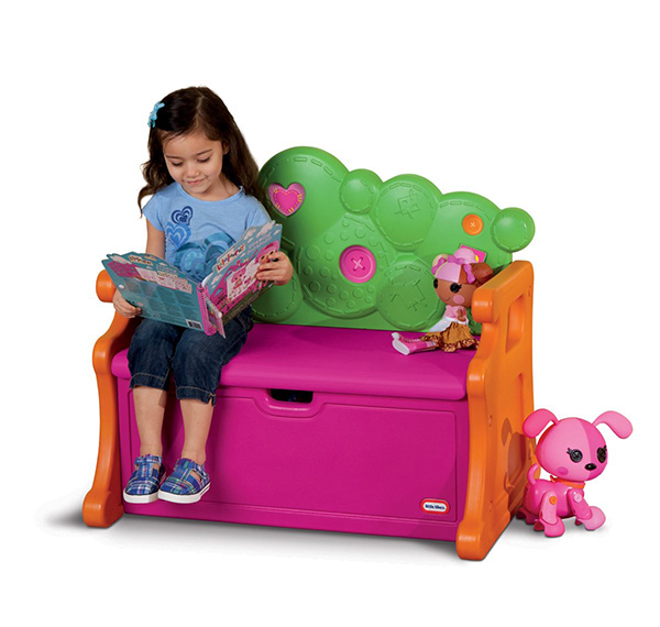 little tikes pink bench toy box