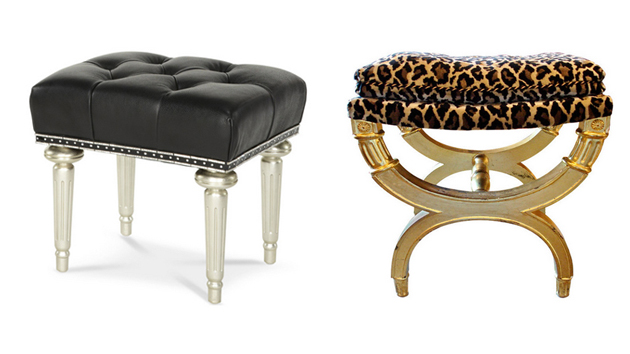 ZHIQ Vanity Stool Modern Acrylic Makeup Dressing Stool Footstool for Bedroom Living Room Velvet Padded Chair Piano Seat 