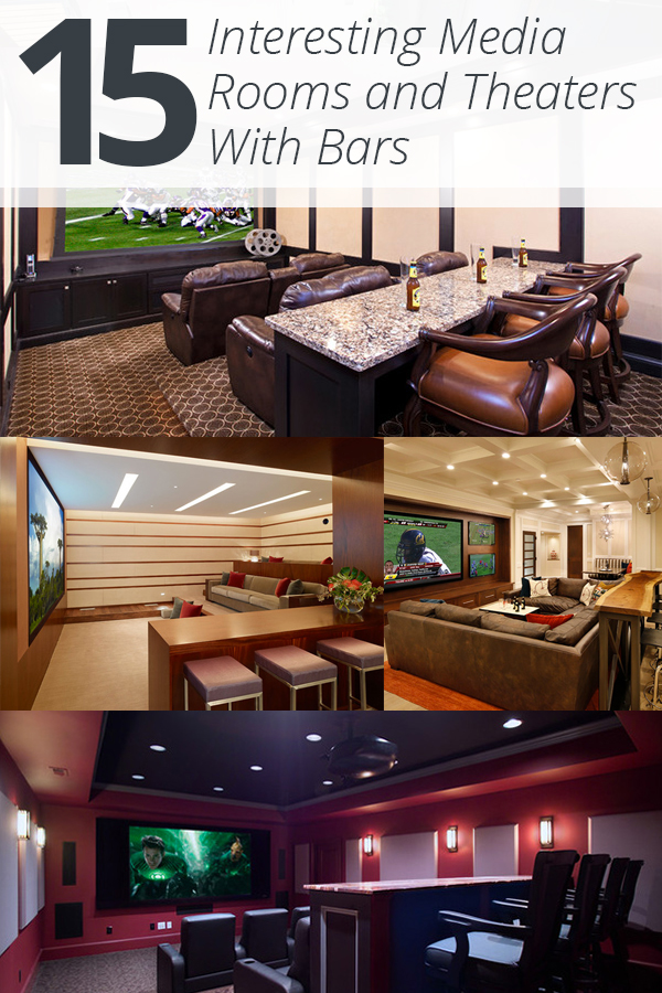 15 Interesting Media Rooms and Theaters With Bars | Home ...