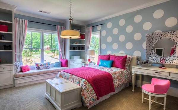 Polka Dot Girls Room Ideas For Walls