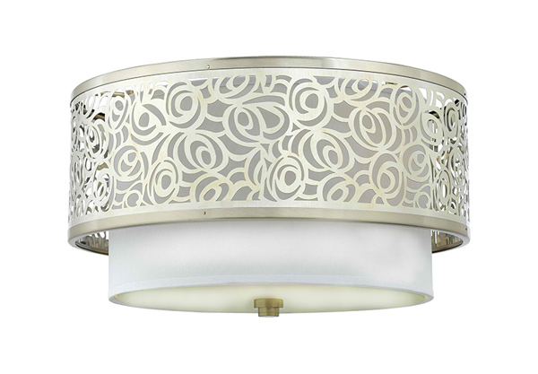 Silver Drum Flush Mount Ceiling Lights