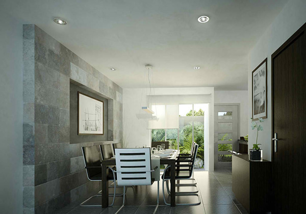 3D Gray Dining Room