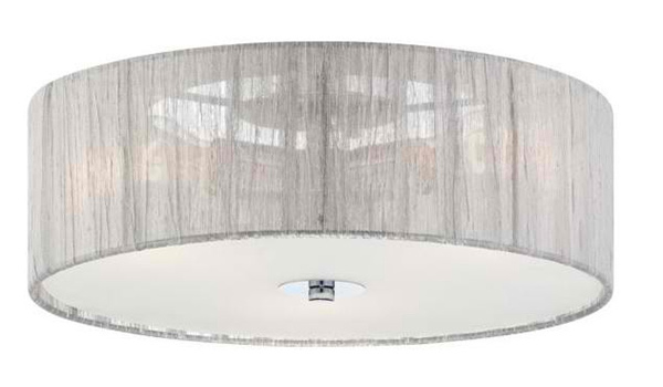 Possini Euro Sheer Silver Fabric 6 1/2-Inch-H Ceiling Light