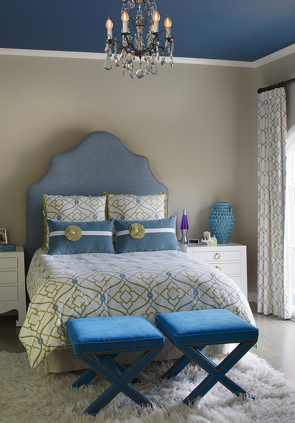 Blue And Gold Bedroom