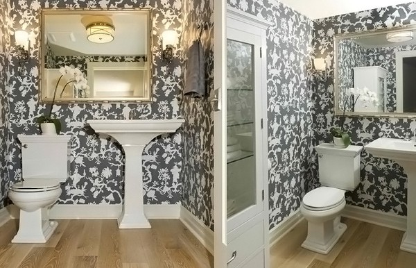 Black and White Wallpaper in 15 Bathrooms and Powder Rooms | Home