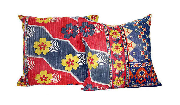 Kantha Sari Pillows