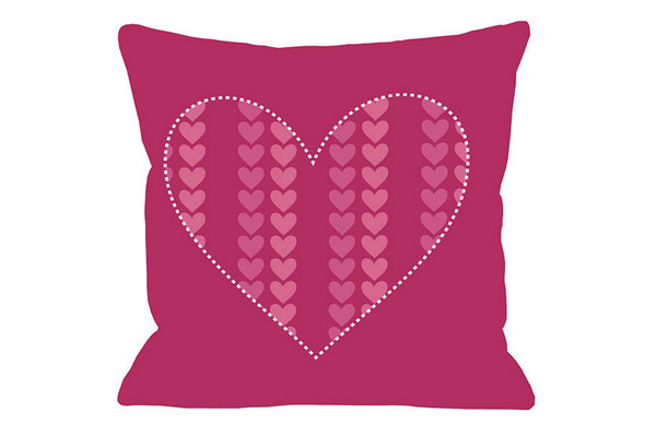 Repeating Heart Throw Pillow