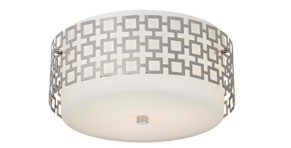 Parker 15 1/4 Wide Nickel Ceiling Light