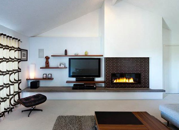 A Twist of Old Brick Fireplaces in 15 Modern and Contemporary Living Rooms | Home Design Lover