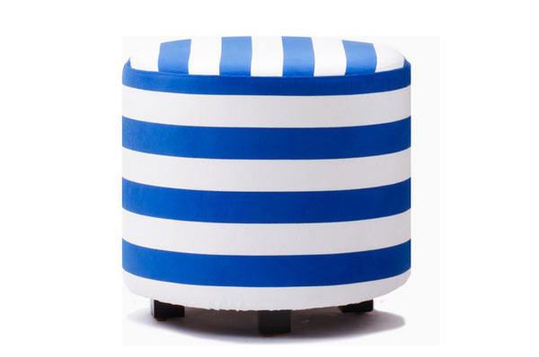 Nautical Striped Ottoman