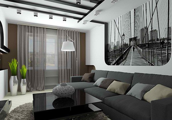 living room design gray white