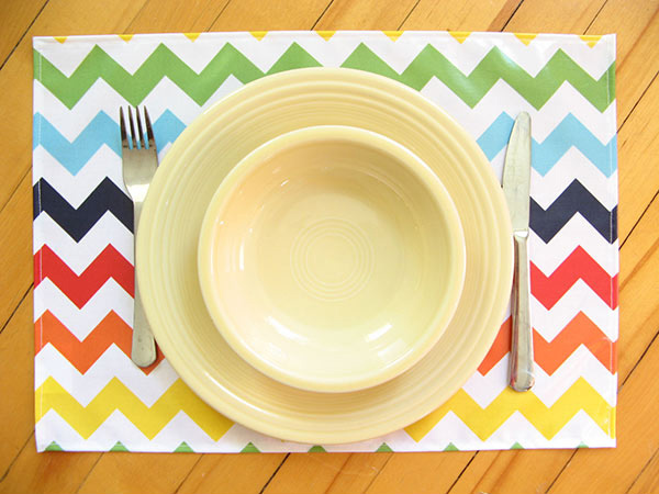 Rainbow Placemat - Lightweight Chevron Placemat