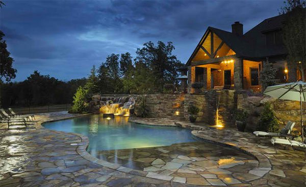 Stone pool decking